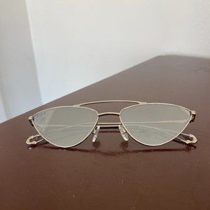 DIFF reflective silver cat eye sunglasses